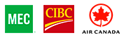 MEC, CIBC and Air Canada logos