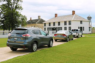 Visitors stop at Lower Fort Garry National Historic Site on their way through the Red River Valley on a guided driving tour.